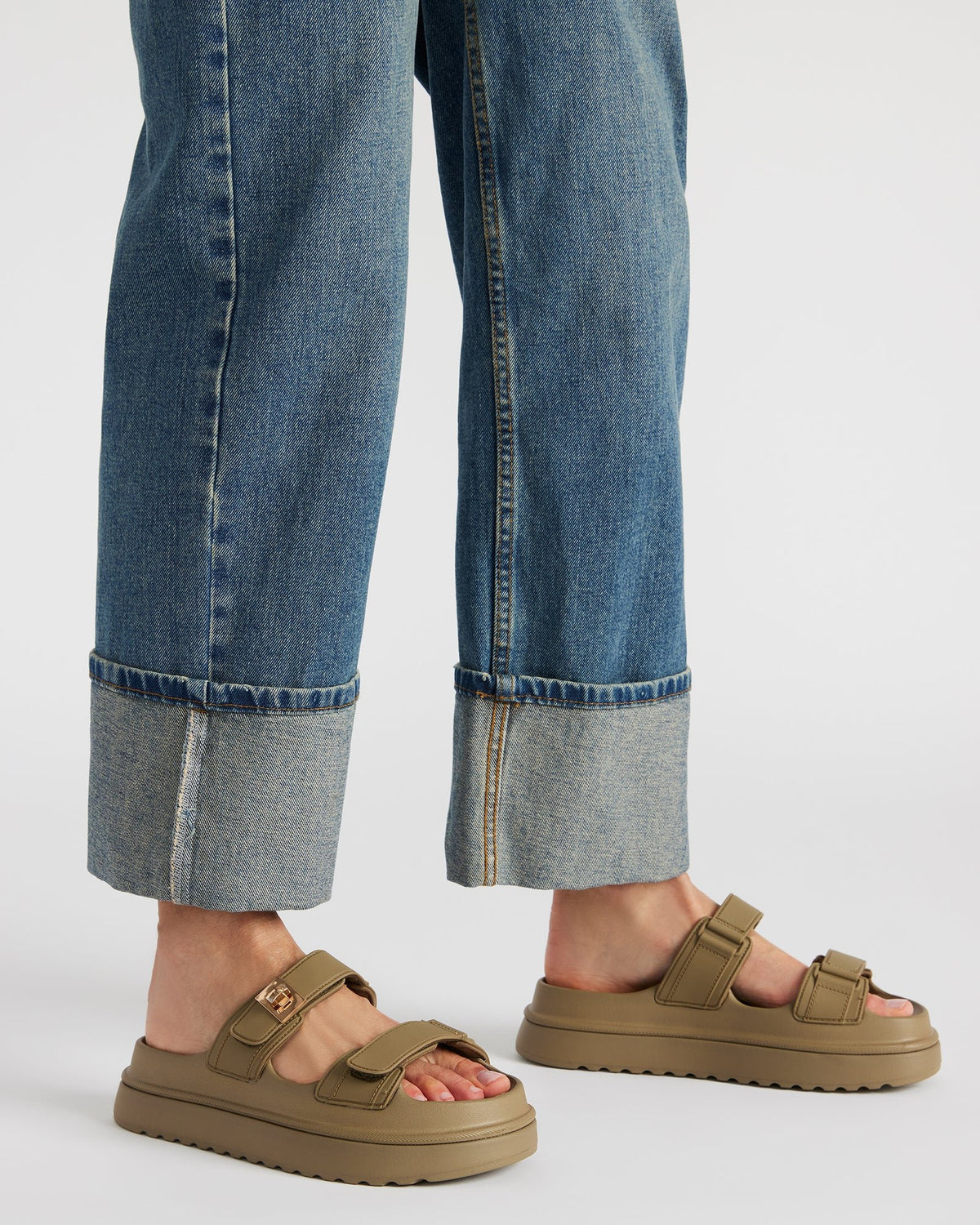 BIGSCHMONA JELLY Olive Women's Platform Slide Sandal | Steve Madden Trusted