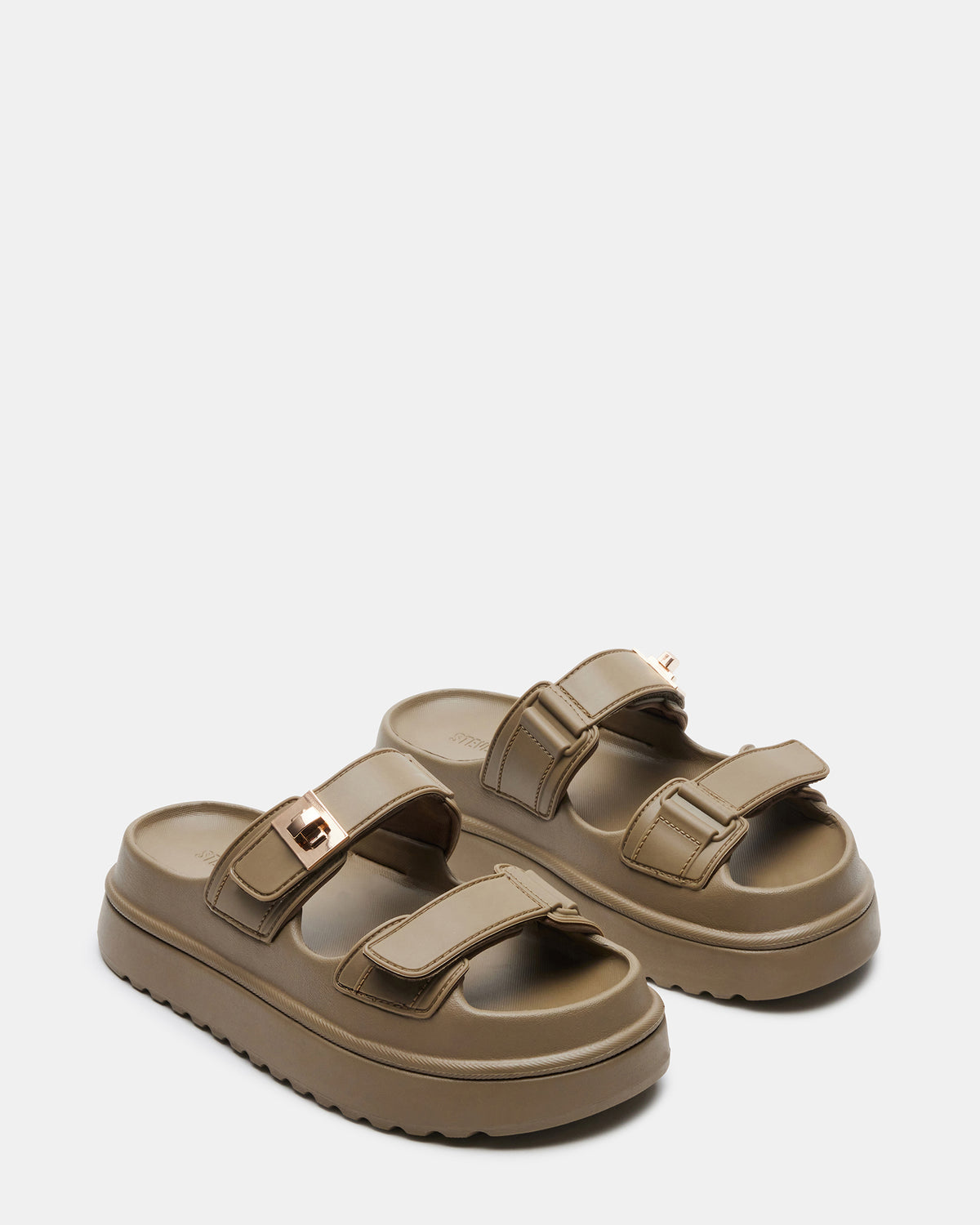 BIGSCHMONA JELLY Olive Women's Platform Slide Sandal | Steve Madden Trusted