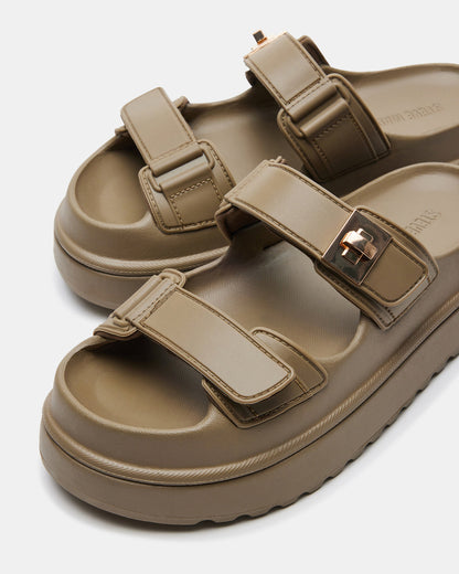 BIGSCHMONA JELLY Olive Women's Platform Slide Sandal | Steve Madden Trusted