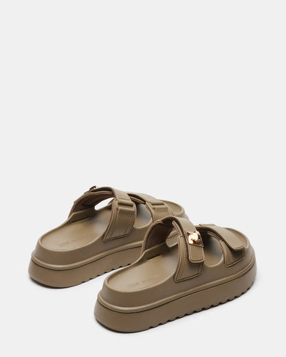 BIGSCHMONA JELLY Olive Women's Platform Slide Sandal | Steve Madden Trusted