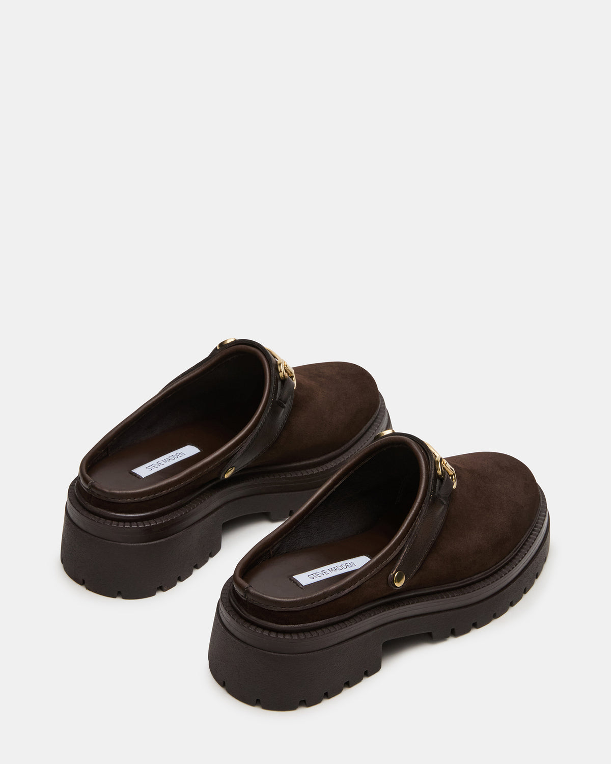 ERBA Brown Suede Platform Lug Slingback Clog Women's Flat | Steve Madden Best Seller