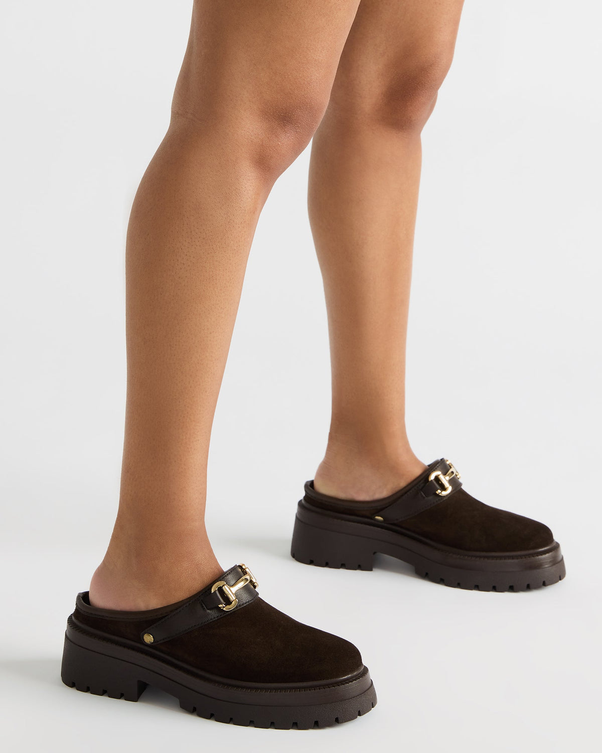 ERBA Brown Suede Platform Lug Slingback Clog Women's Flat | Steve Madden Best Seller