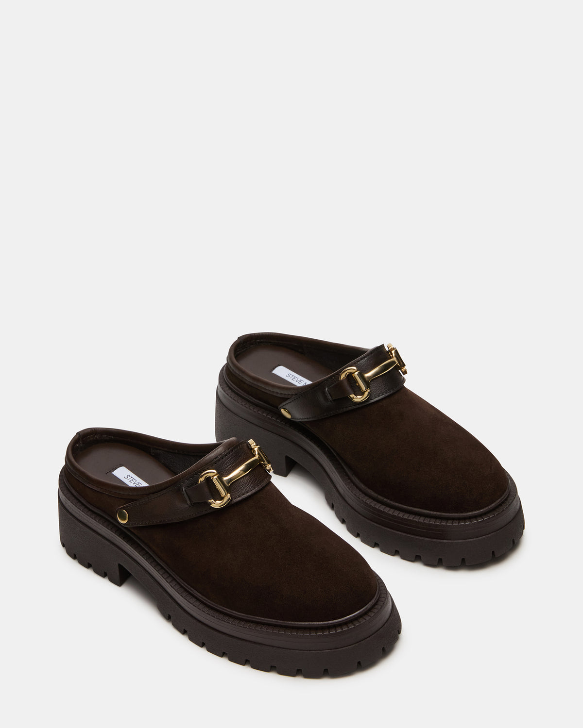 ERBA Brown Suede Platform Lug Slingback Clog Women's Flat | Steve Madden Best Seller