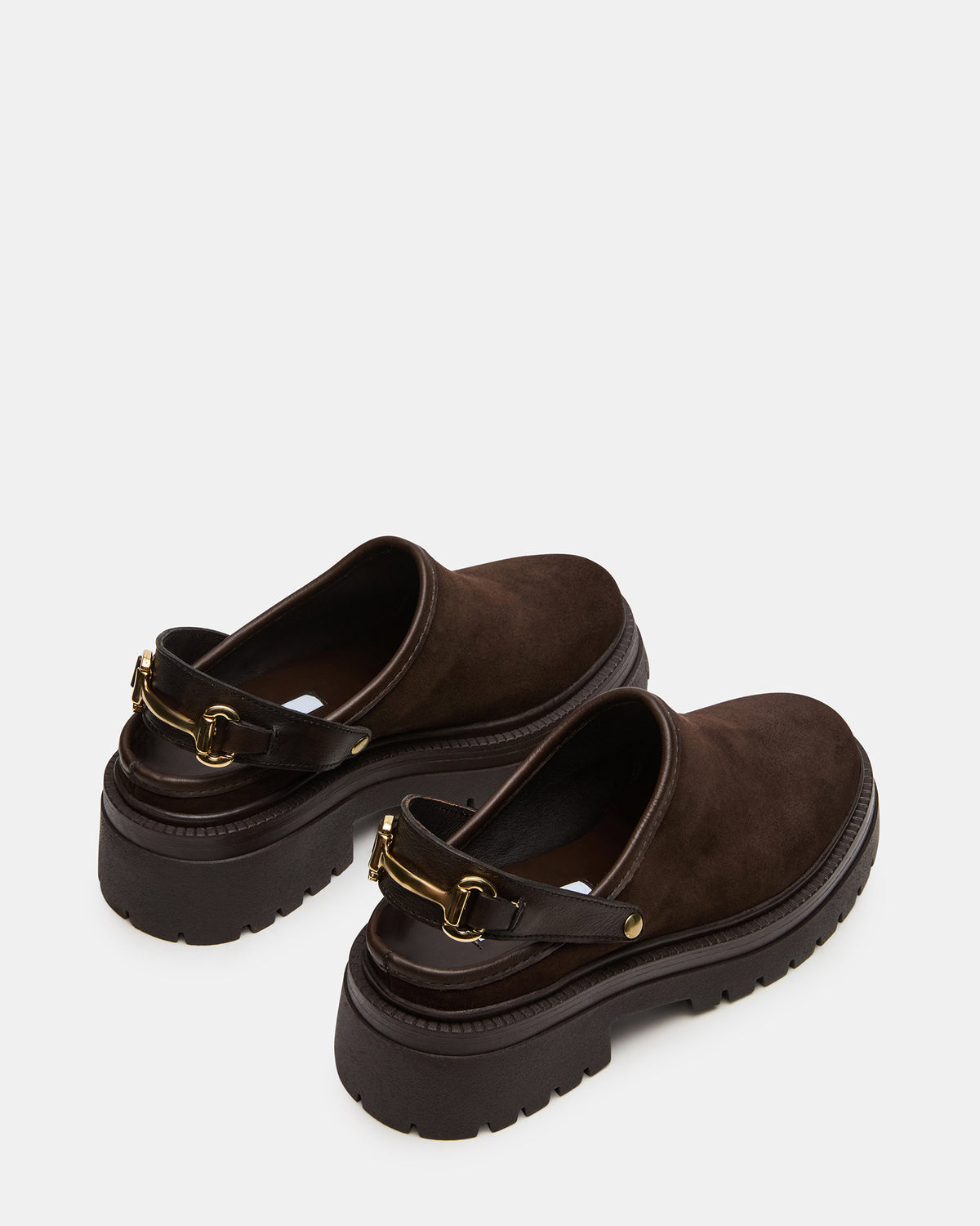 ERBA Brown Suede Platform Lug Slingback Clog Women's Flat | Steve Madden Best Seller