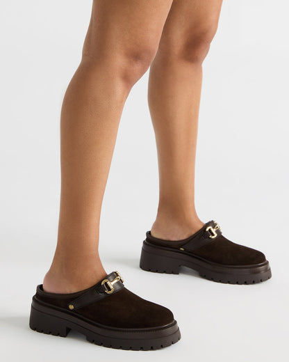ERBA Olive Suede Platform Lug Slingback Clog Women's Flat | Steve Madden Special Offer