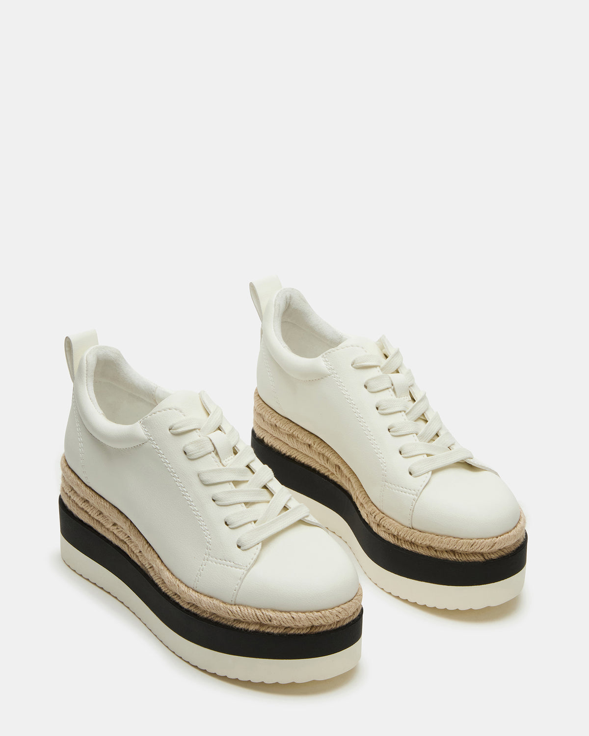 STRECKER White Platform Women's Low-Top Lace-Up Sneaker | Steve Madden Trusted