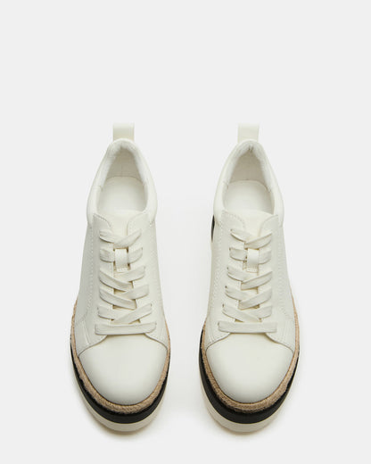 STRECKER White Platform Women's Low-Top Lace-Up Sneaker | Steve Madden Trusted