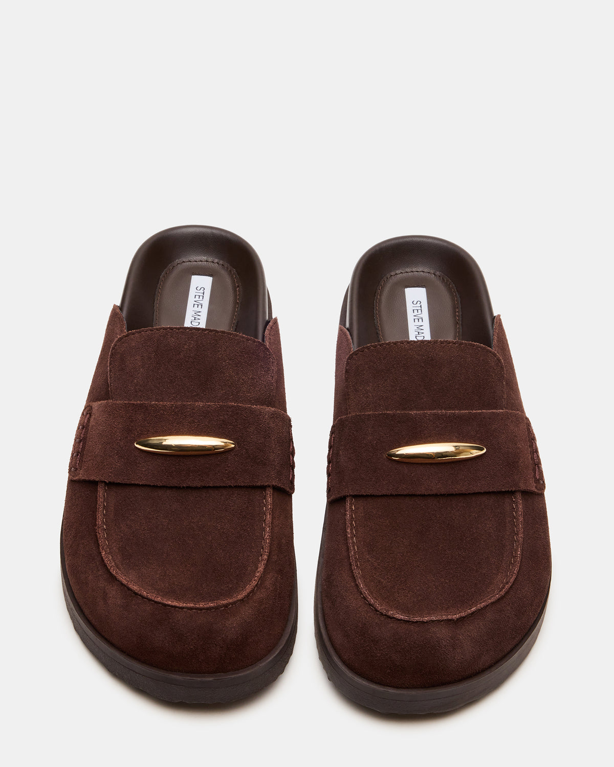 TOBIN Brown Suede Slip-On Mule Women's Flat | Steve Madden Best Seller