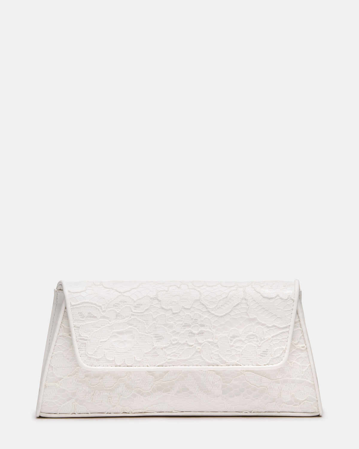 AVANT Bag White Lace French Binding Trapezoid Crossbody Clutch Handbag | Steve Madden Premium