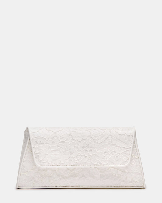 AVANT Bag White Lace French Binding Trapezoid Crossbody Clutch Handbag | Steve Madden Premium