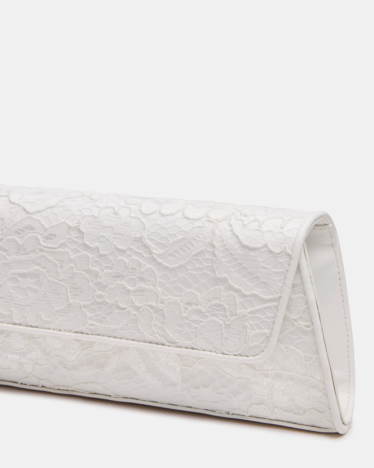 AVANT Bag White Lace French Binding Trapezoid Crossbody Clutch Handbag | Steve Madden Premium