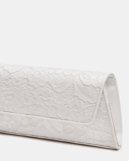 AVANT Bag White Lace French Binding Trapezoid Crossbody Clutch Handbag | Steve Madden Premium
