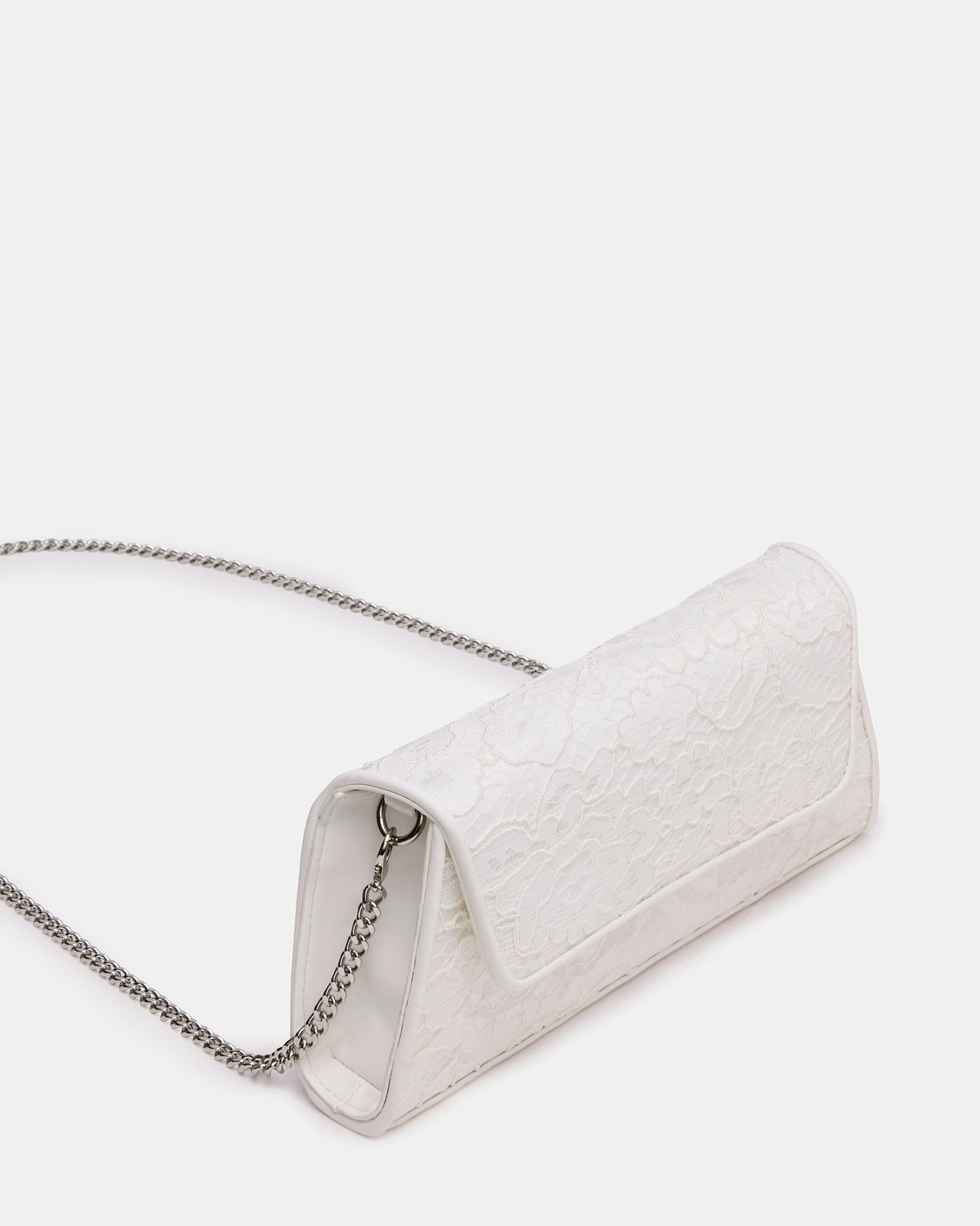 AVANT Bag White Lace French Binding Trapezoid Crossbody Clutch Handbag | Steve Madden Premium