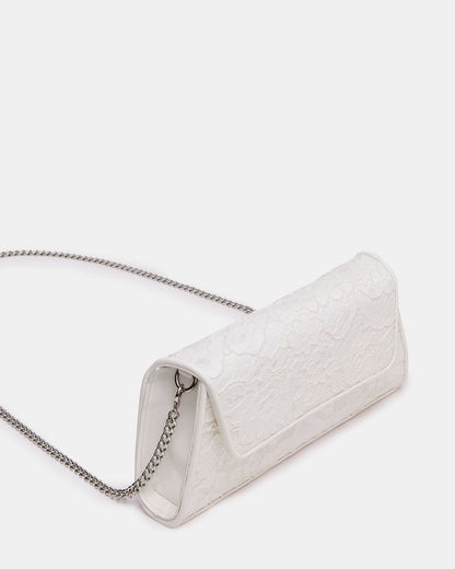 AVANT Bag White Lace French Binding Trapezoid Crossbody Clutch Handbag | Steve Madden Premium