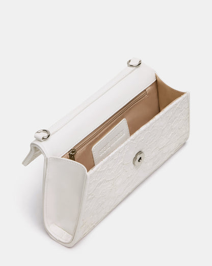 AVANT Bag White Lace French Binding Trapezoid Crossbody Clutch Handbag | Steve Madden Premium