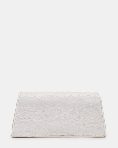 AVANT Bag White Lace French Binding Trapezoid Crossbody Clutch Handbag | Steve Madden Premium