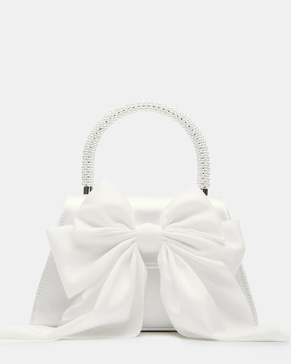 COSETTE Bag White Satin Beaded Top-Handle Mini Handbag | Steve Madden Top Pick