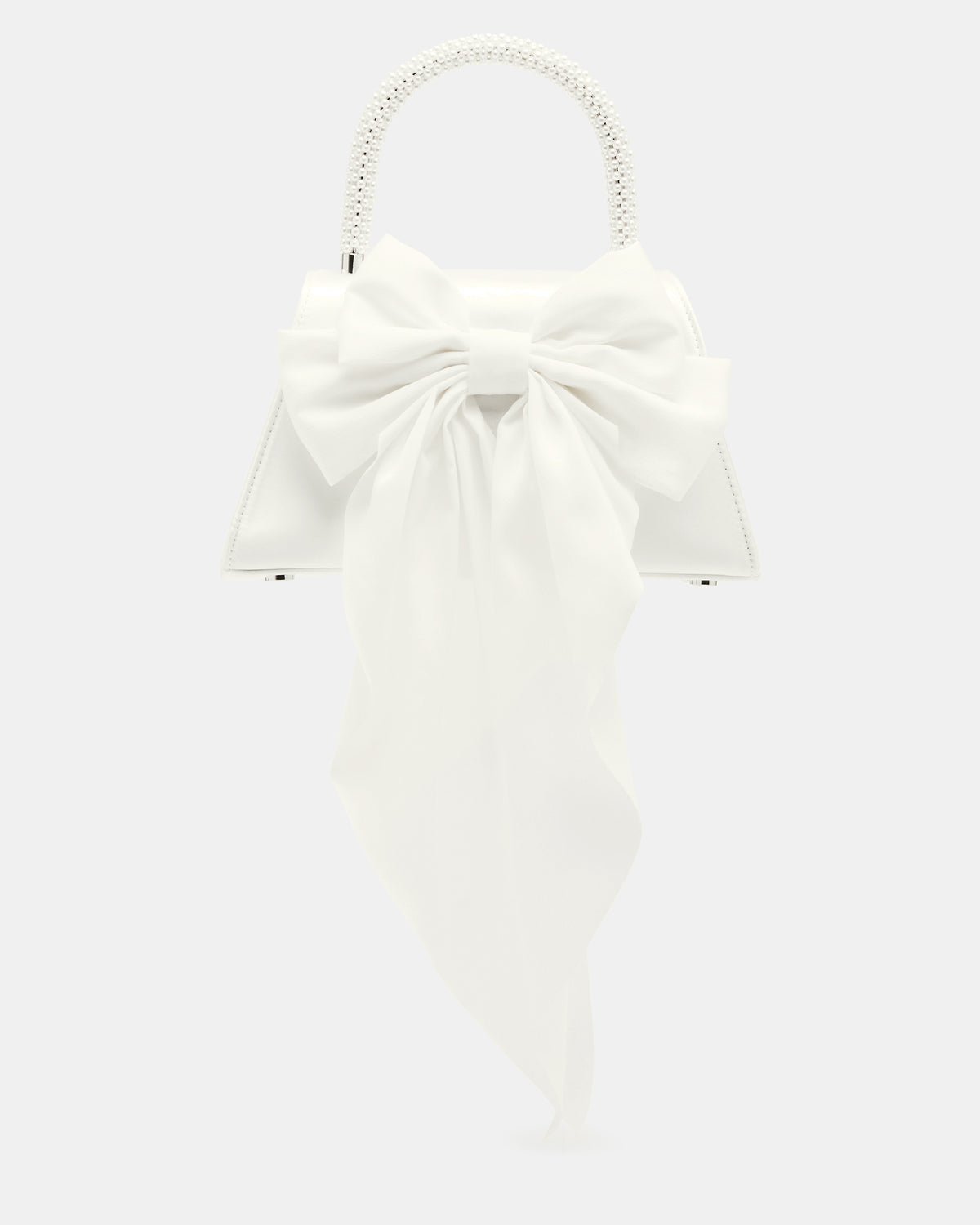 COSETTE Bag White Satin Beaded Top-Handle Mini Handbag | Steve Madden Top Pick