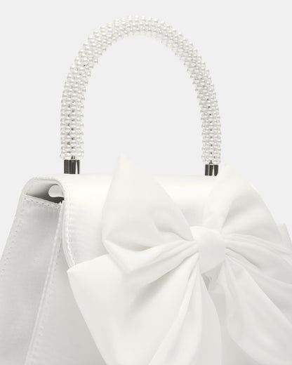 COSETTE Bag White Satin Beaded Top-Handle Mini Handbag | Steve Madden Top Pick