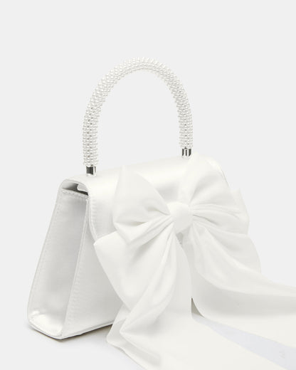 COSETTE Bag White Satin Beaded Top-Handle Mini Handbag | Steve Madden Top Pick