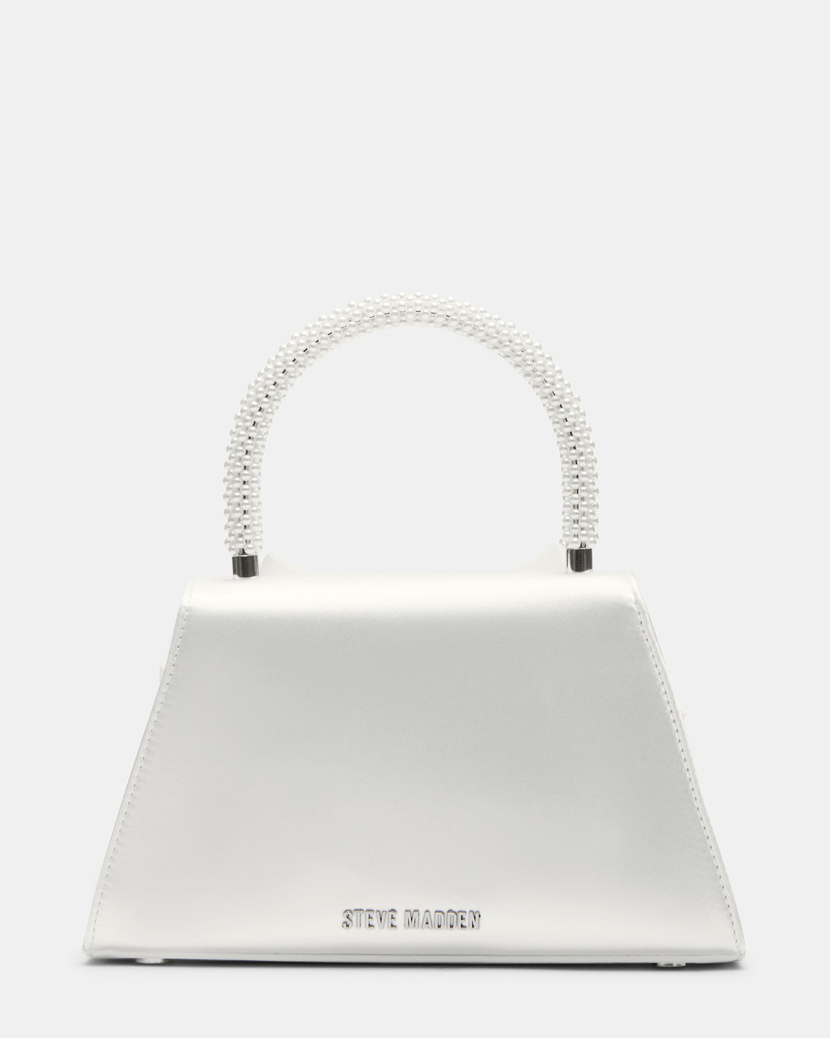 COSETTE Bag White Satin Beaded Top-Handle Mini Handbag | Steve Madden Top Pick