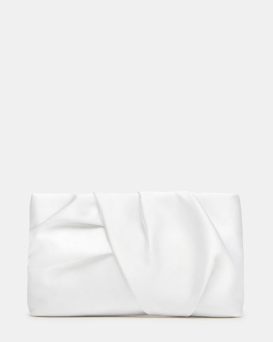 LILIA Bag White Elongated Pleated Crossbody Clutch Handbag | Steve Madden Value
