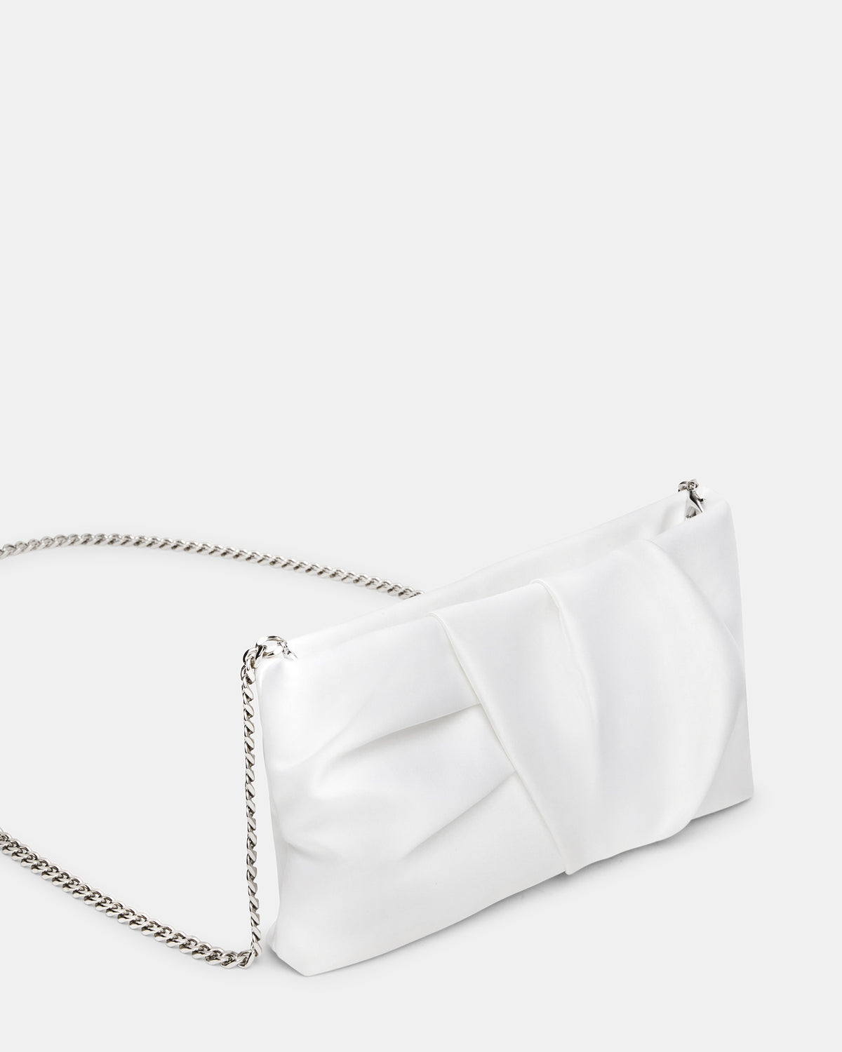 LILIA Bag White Elongated Pleated Crossbody Clutch Handbag | Steve Madden Value
