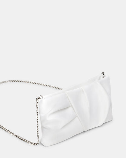 LILIA Bag White Elongated Pleated Crossbody Clutch Handbag | Steve Madden Value