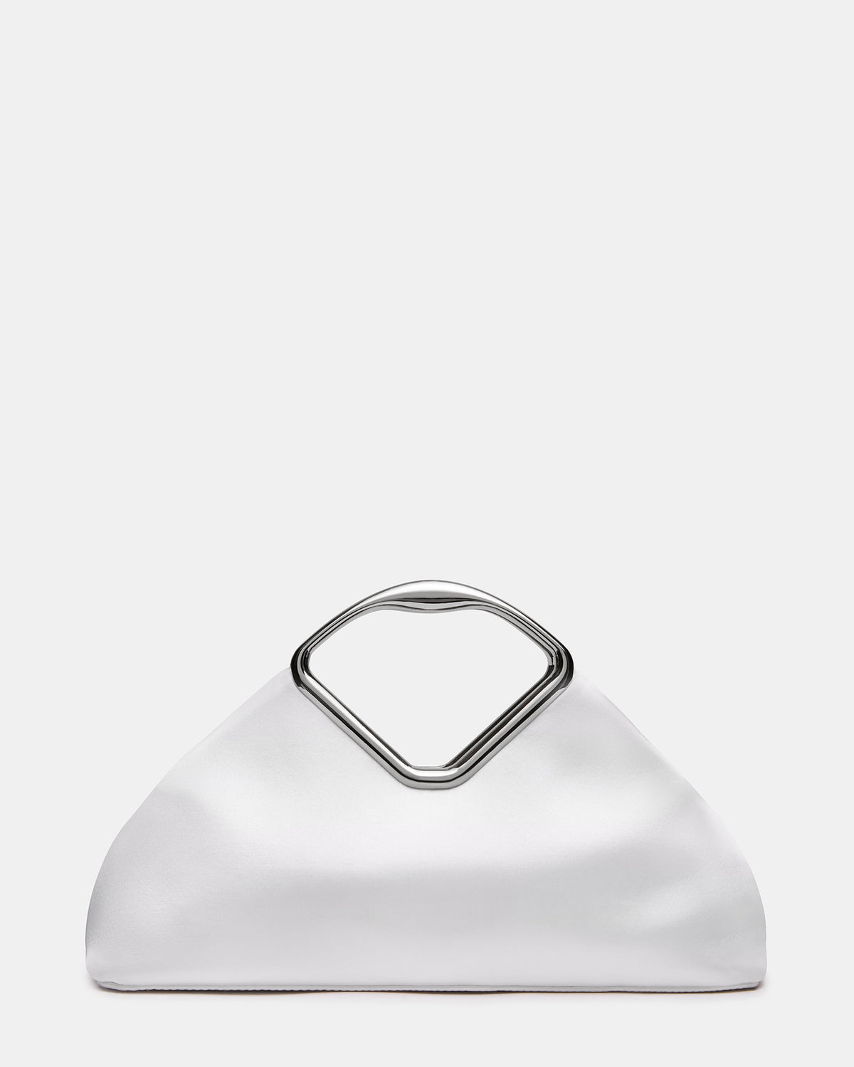 BARBARA Bag White Soft Satin Metal Bracelet Crossbody Clutch Handbag | Steve Madden Recommended