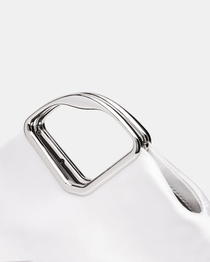 BARBARA Bag White Soft Satin Metal Bracelet Crossbody Clutch Handbag | Steve Madden Recommended