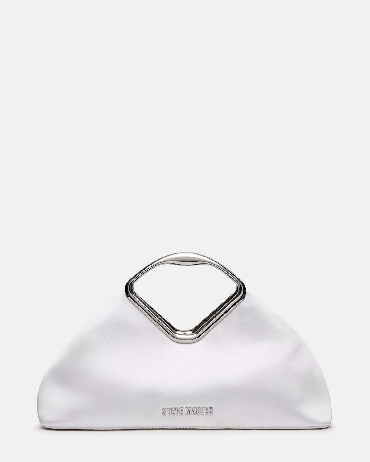 BARBARA Bag White Soft Satin Metal Bracelet Crossbody Clutch Handbag | Steve Madden Recommended