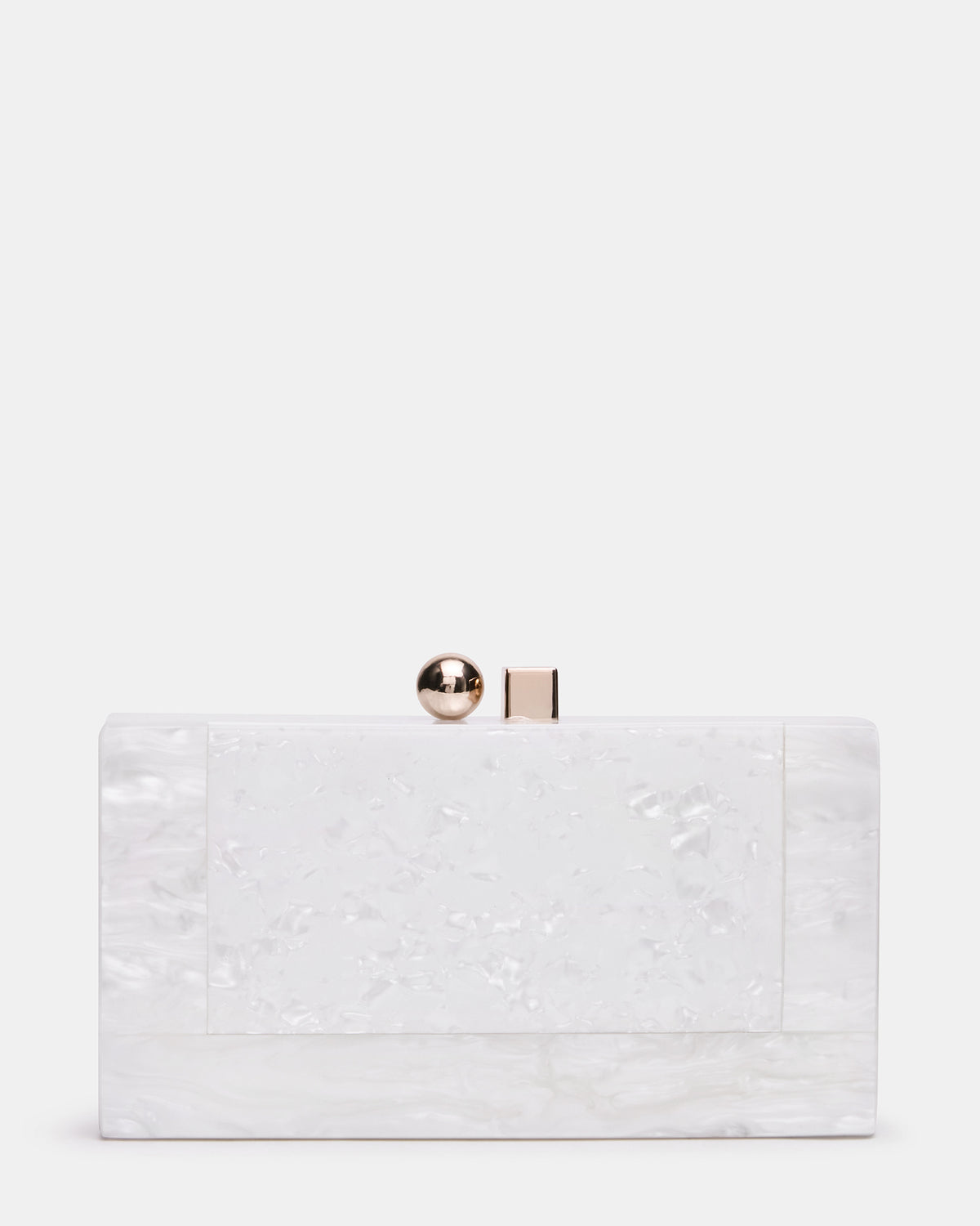 CAMILAA Bag White Geometric Pearlescent Minaudiere Crossbody Clutch Handbag | Steve Madden Great Value