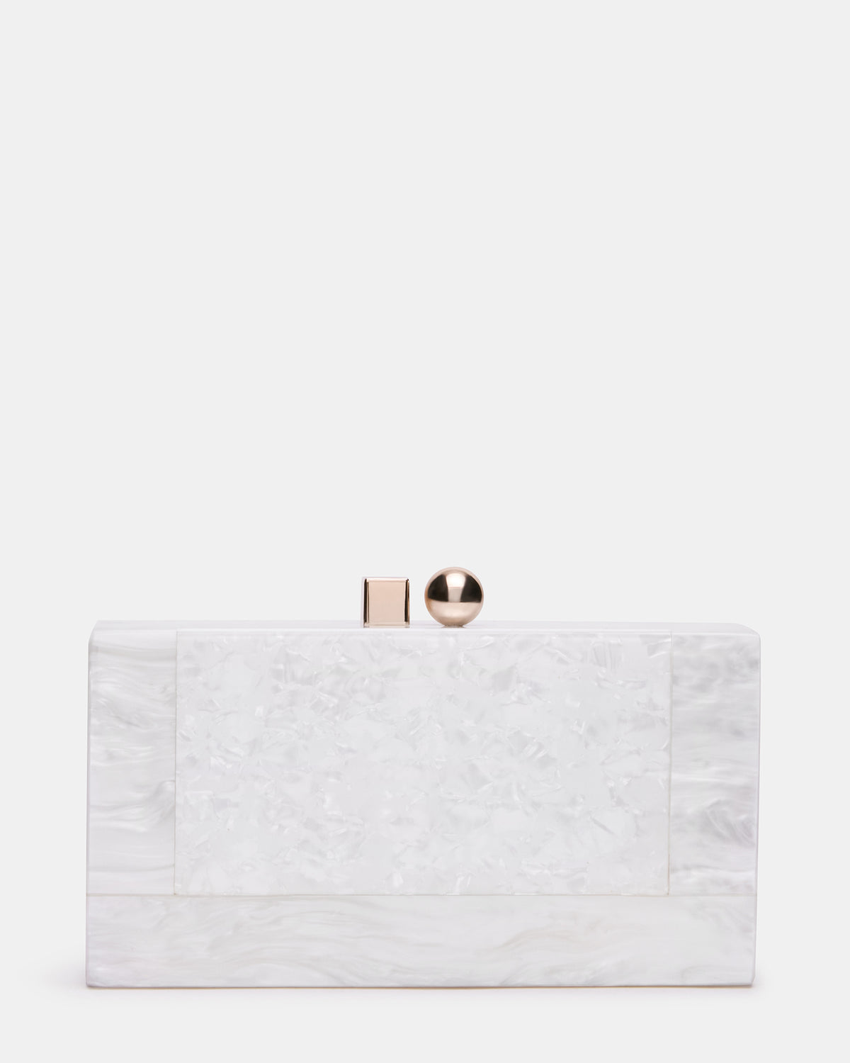 CAMILAA Bag White Geometric Pearlescent Minaudiere Crossbody Clutch Handbag | Steve Madden Great Value