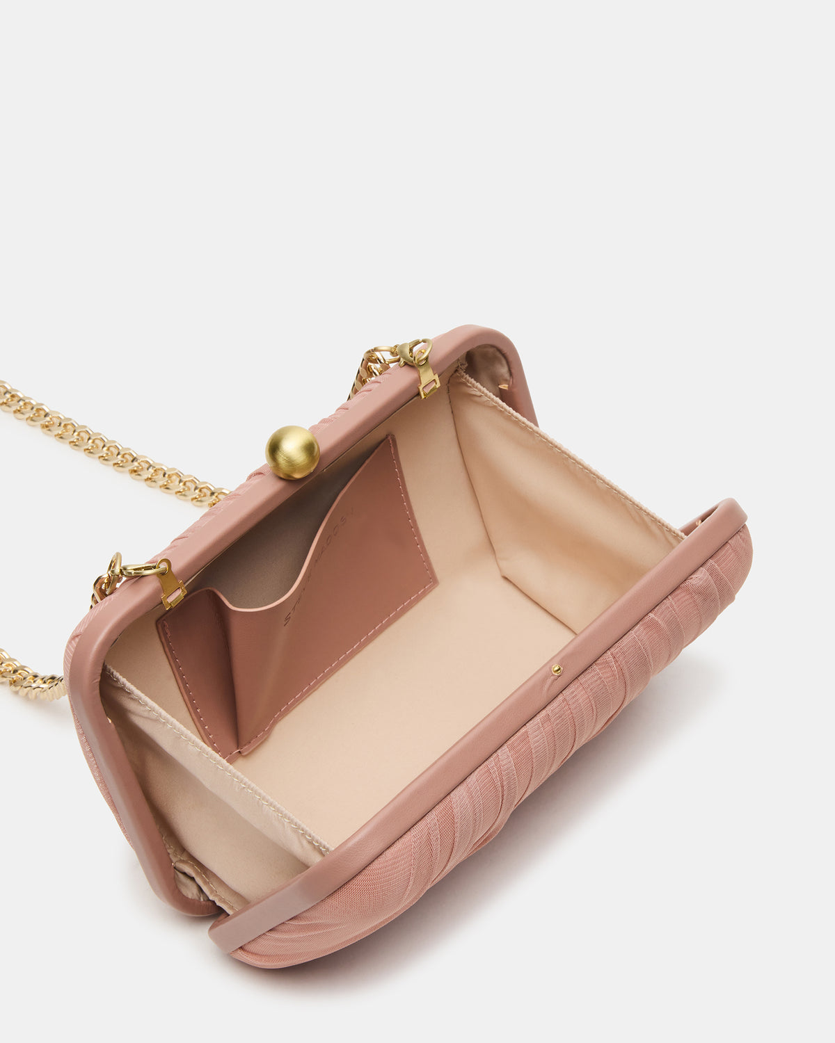 ELEGANT Bag Mocha Soft Frame Metal Mesh Crossbody Clutch Handbag | Steve Madden Essential