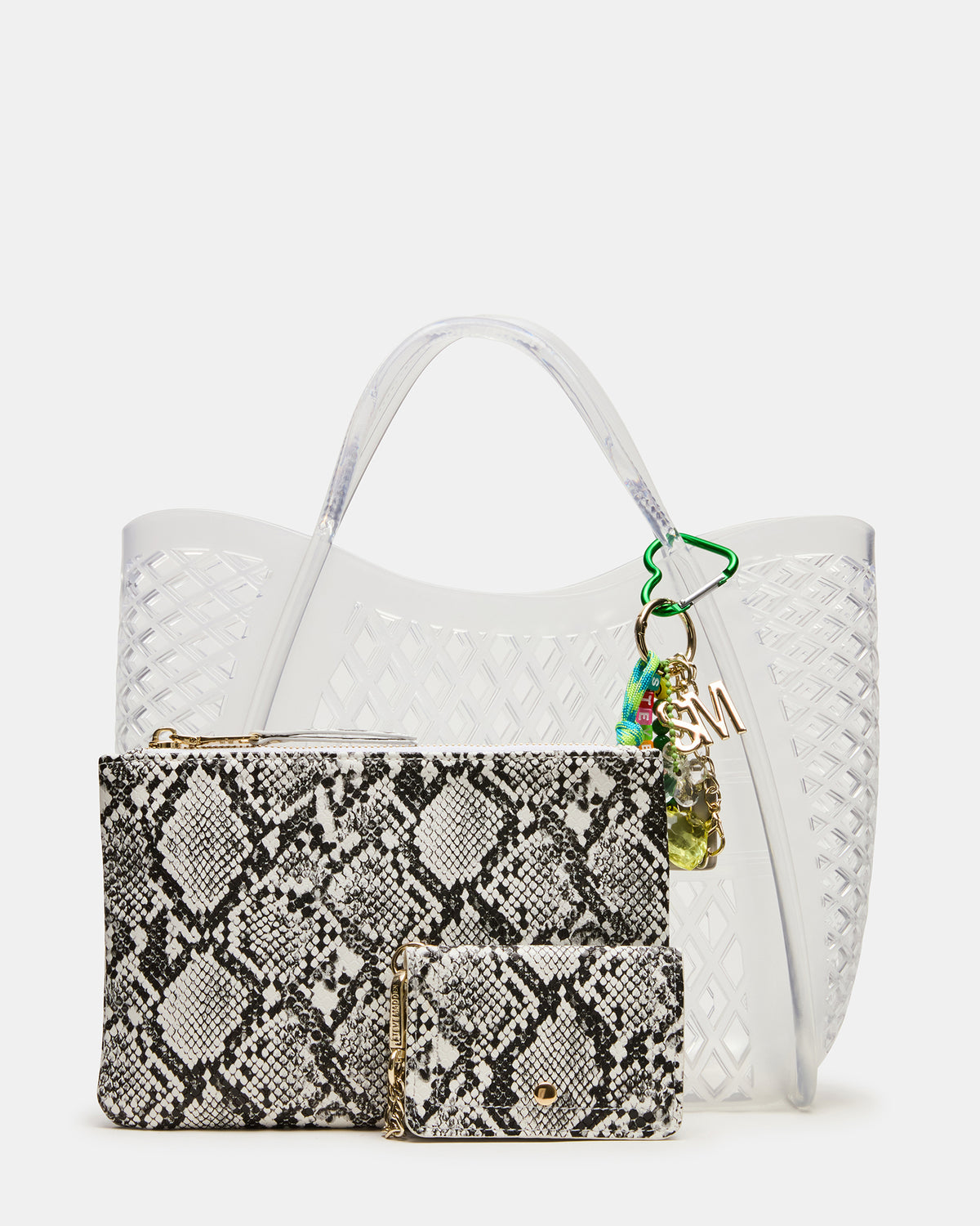 SUMMER Bag Clear Caged Jelly Top-Handle Tote Handbag | Steve Madden Trusted