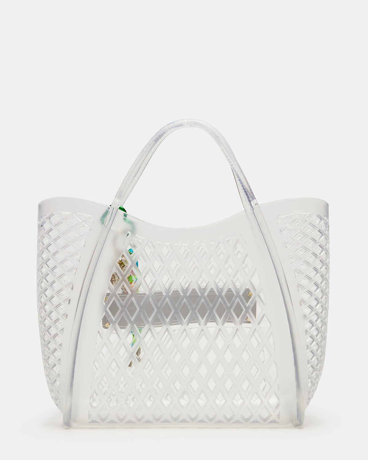 SUMMER Bag Clear Caged Jelly Top-Handle Tote Handbag | Steve Madden Trusted