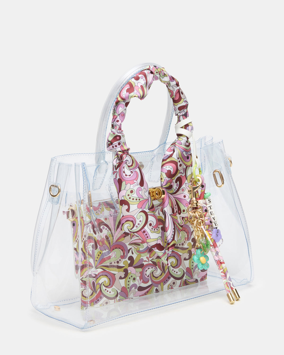 GUMMY Bag Clear Top-Handle Turn-Lock Tote Handbag | Steve Madden Top Pick
