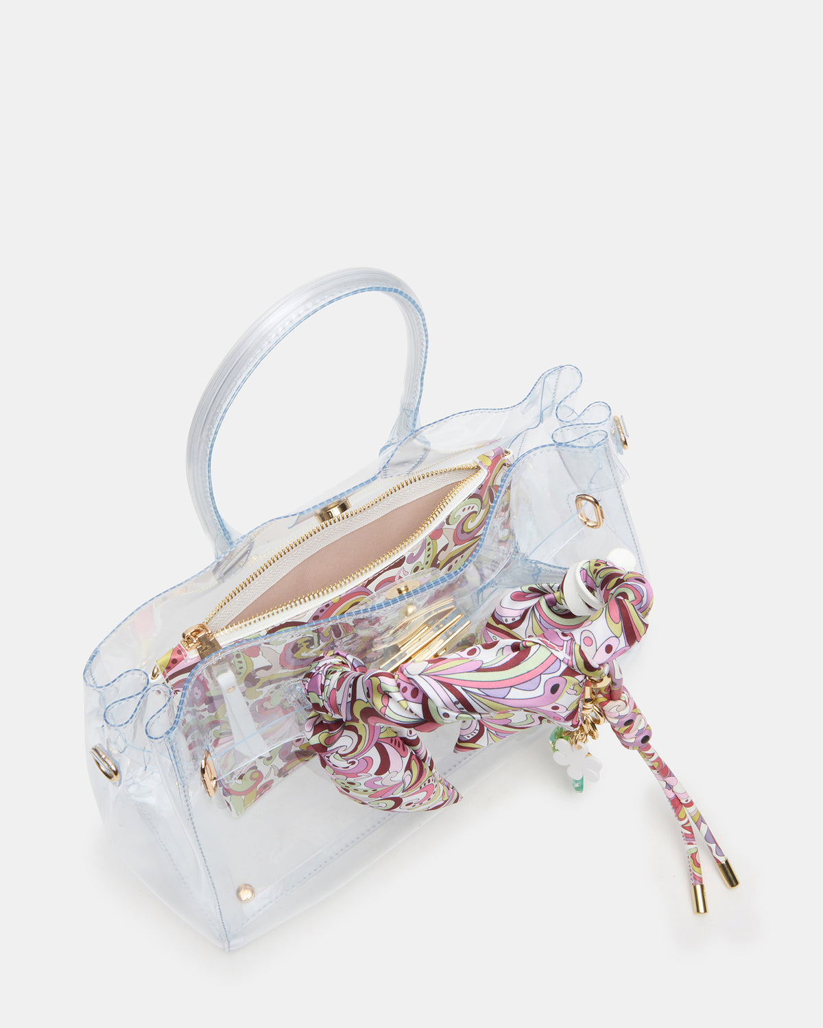 GUMMY Bag Clear Top-Handle Turn-Lock Tote Handbag | Steve Madden Top Pick