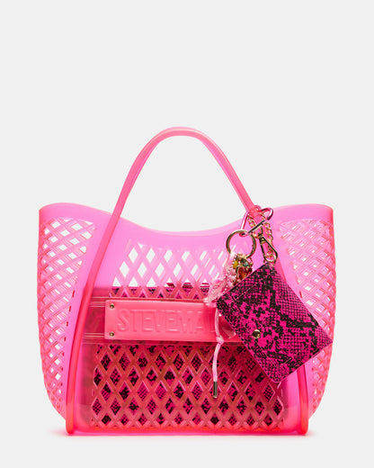 SUMMER Bag Pink Caged Jelly Top-Handle Tote Handbag | Steve Madden Discount