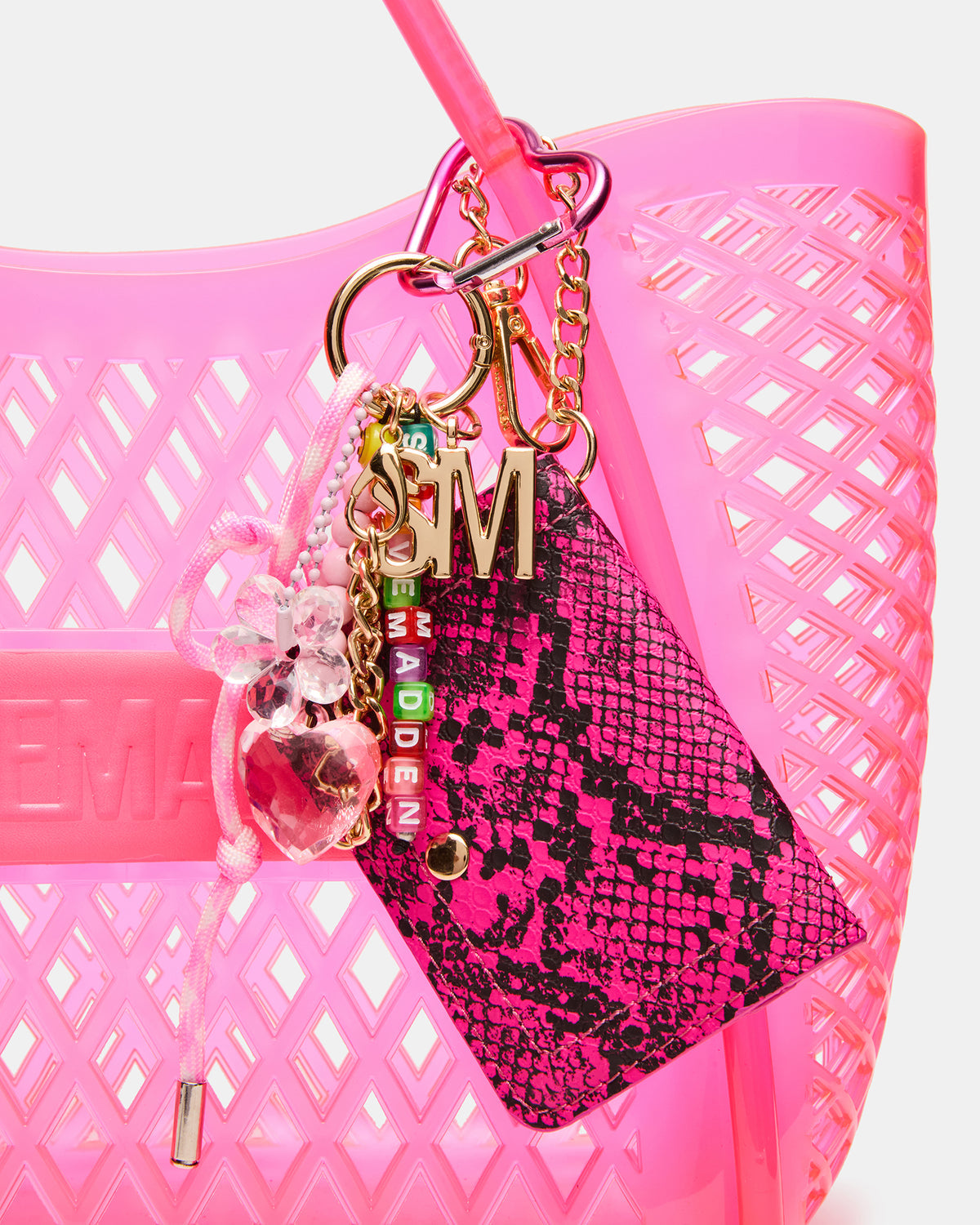 SUMMER Bag Pink Caged Jelly Top-Handle Tote Handbag | Steve Madden Discount