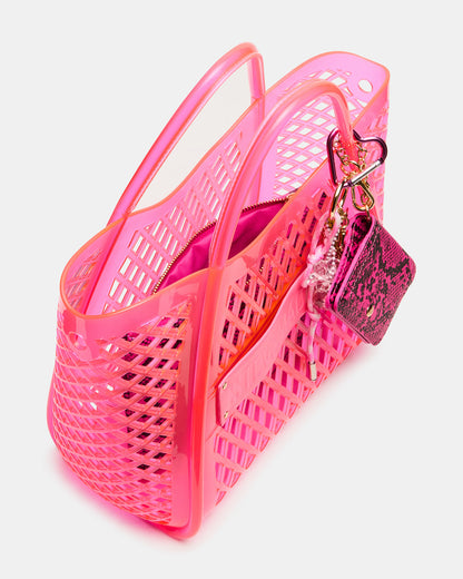 SUMMER Bag Pink Caged Jelly Top-Handle Tote Handbag | Steve Madden Discount