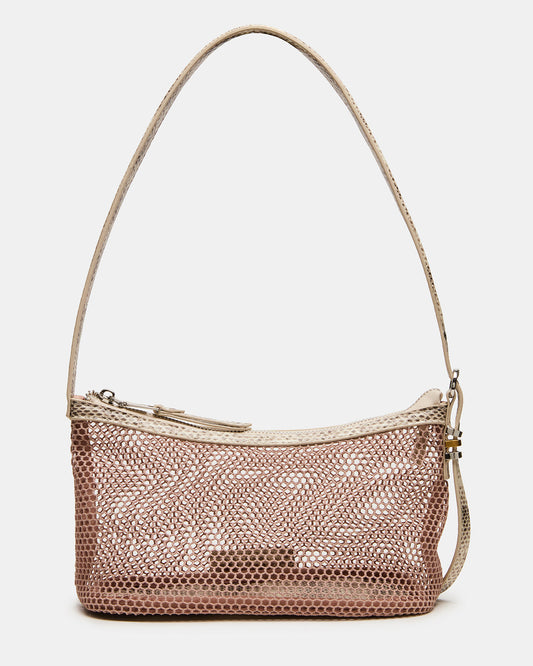 VIXEN Bag Blush Shoulder Strap Mesh Structured Bottom Women's Handbag | Steve Madden Signature
