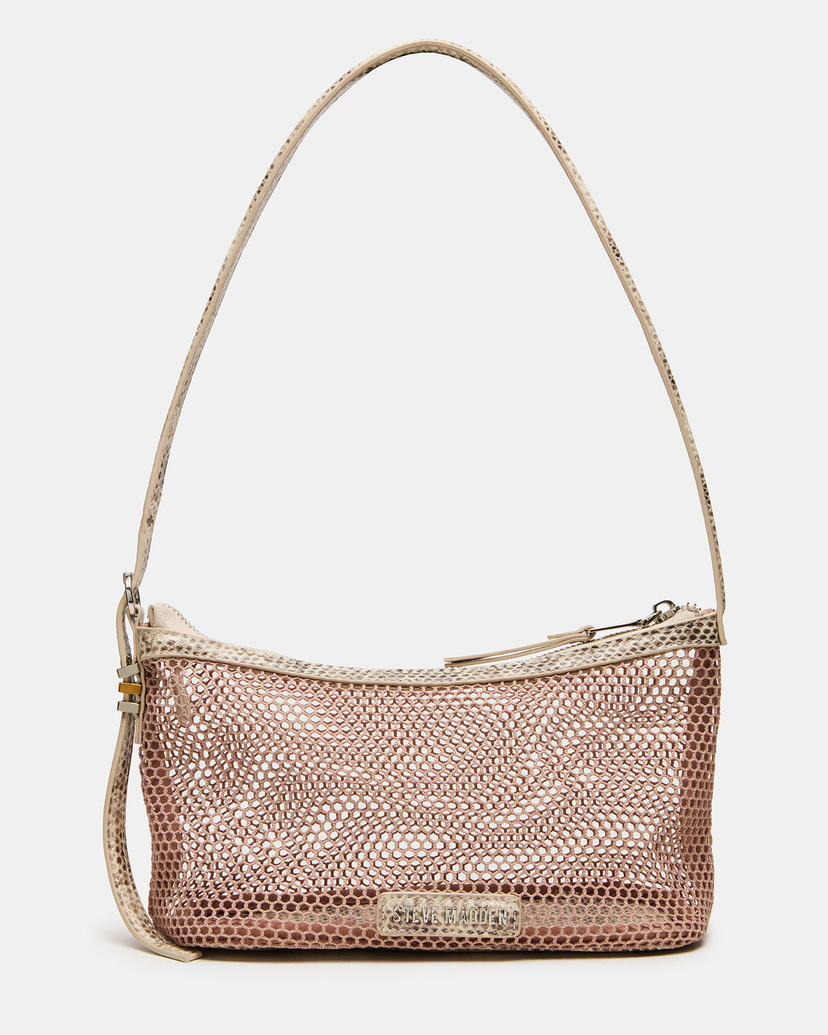 VIXEN Bag Blush Shoulder Strap Mesh Structured Bottom Women's Handbag | Steve Madden Signature
