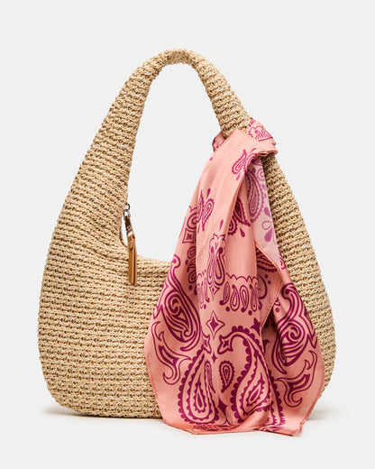 DAENA Bag Natural Crescent Shaped Straw Shoulder Bag | Steve Madden Everyday