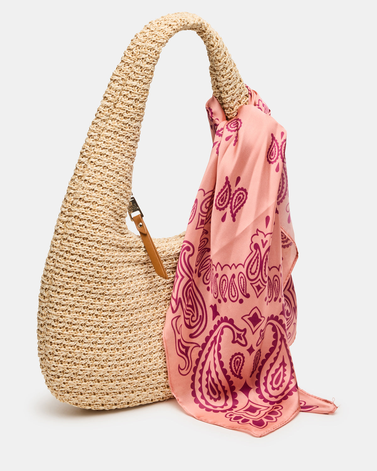 DAENA Bag Natural Crescent Shaped Straw Shoulder Bag | Steve Madden Everyday