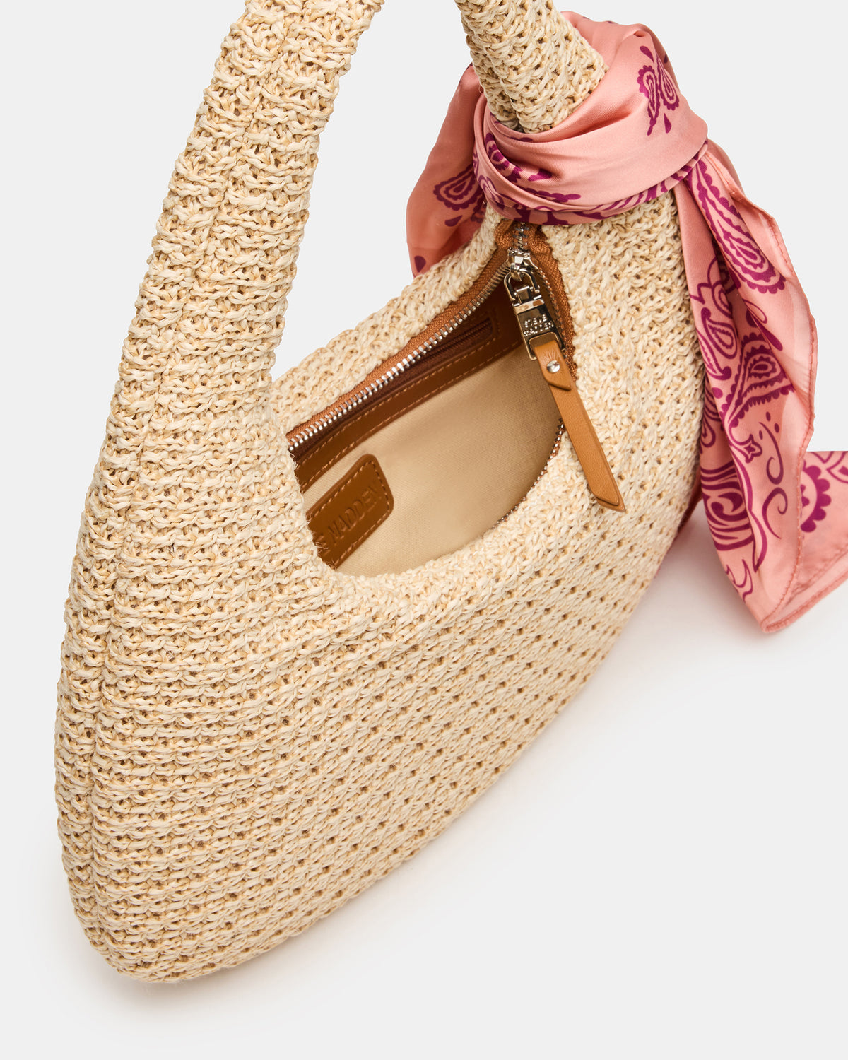 DAENA Bag Natural Crescent Shaped Straw Shoulder Bag | Steve Madden Everyday