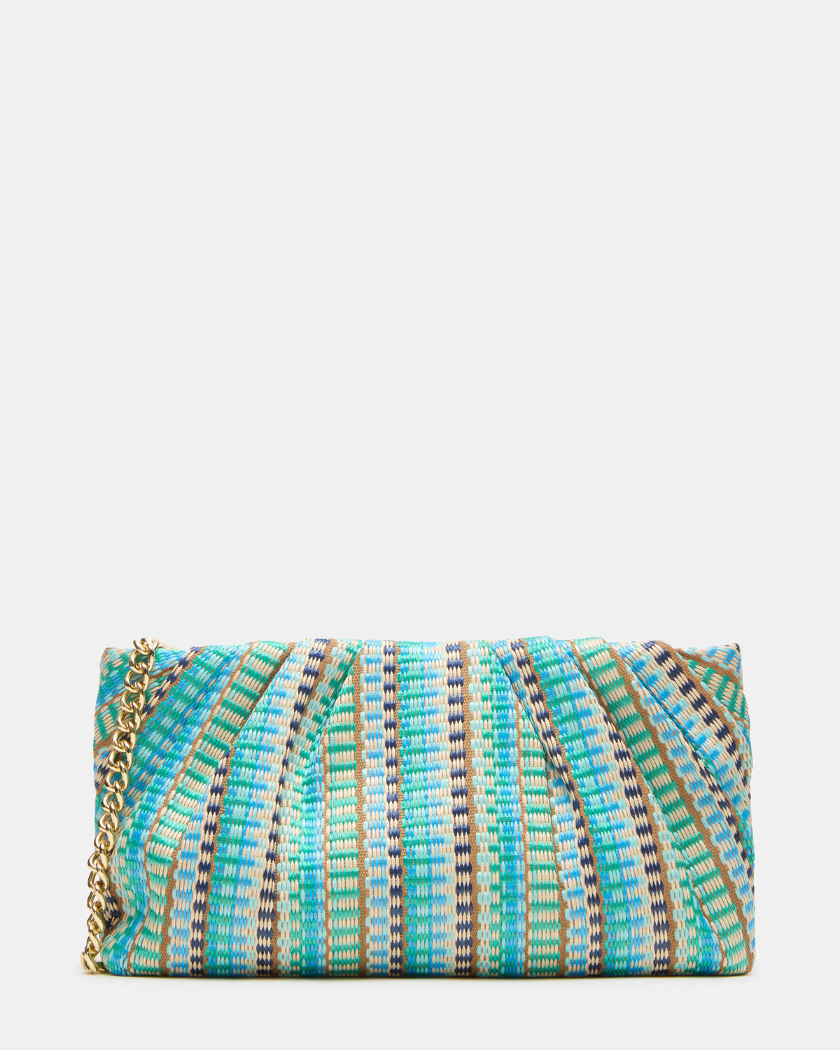 PALOMAA Bag Blue/Multi Straw Clutch Crossbody Handbag | Steve Madden Signature