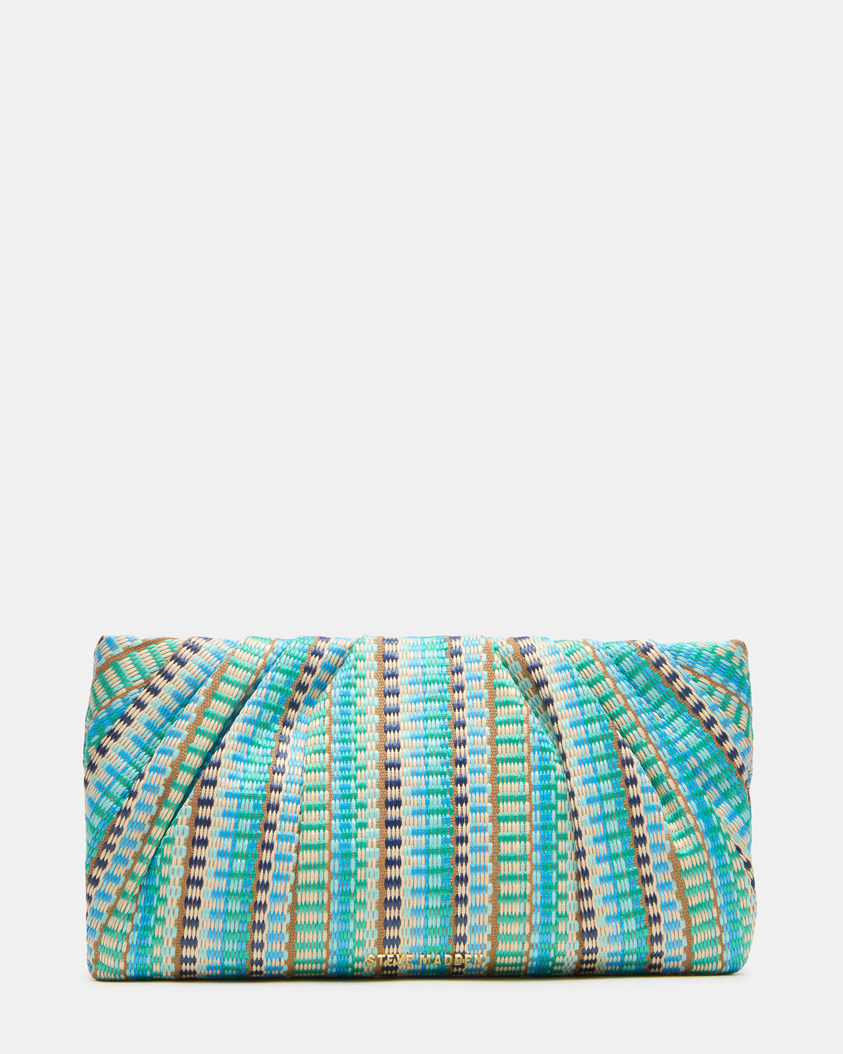 PALOMAA Bag Blue/Multi Straw Clutch Crossbody Handbag | Steve Madden Signature