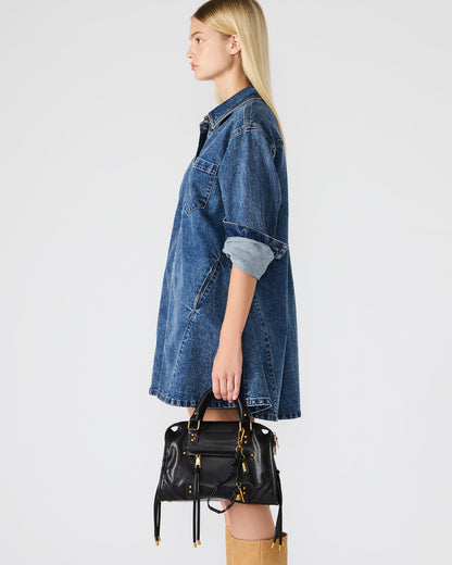 RIGGS Bag Black/Gold Slouchy Top-Handle Crossbody Satchel Handbag | Steve Madden Sale