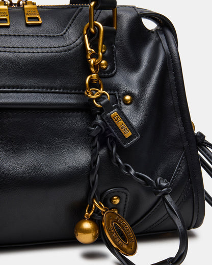 RIGGS Bag Black/Gold Slouchy Top-Handle Crossbody Satchel Handbag | Steve Madden Sale